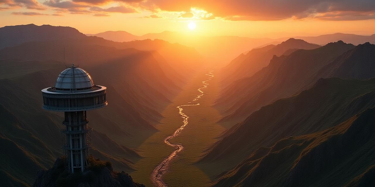 Veduta aerea di una faglia geologica e strumentazione sismica